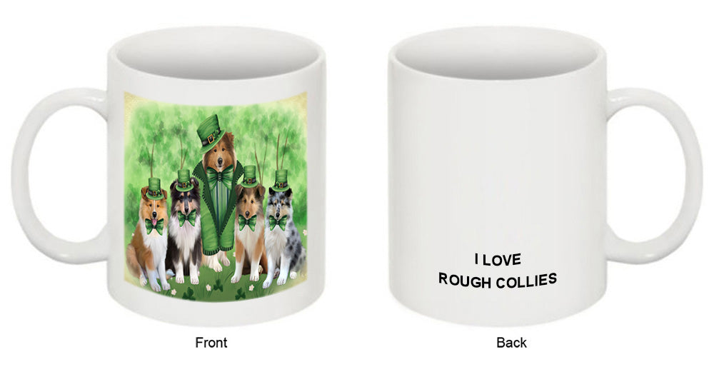 St. Patricks Day Irish Portrait Rough Collie Dogs Coffee Mug MUG52427