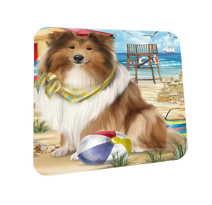 Pet Friendly Beach Rough Collie Dog Coasters Set of 4 CST54138