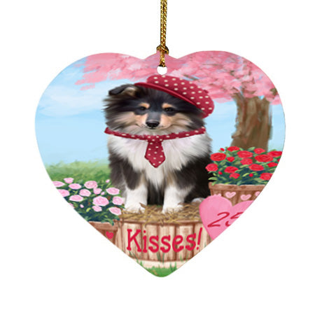 Rosie 25 Cent Kisses Rough Collie Dog Heart Christmas Ornament HPOR56364