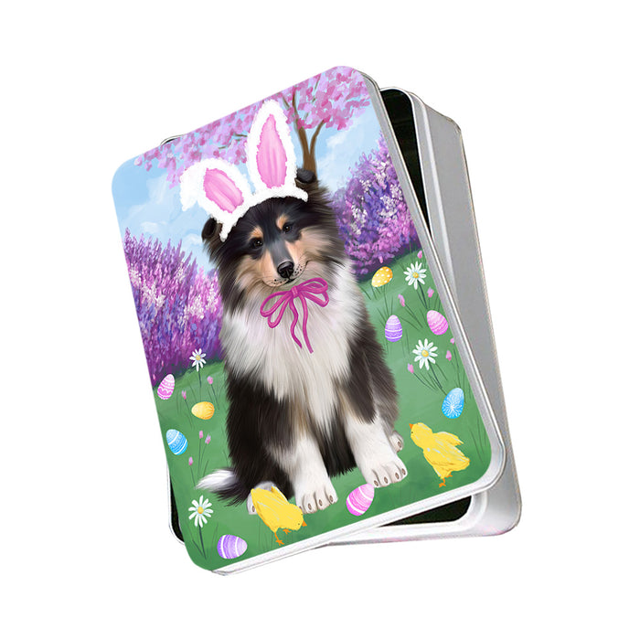 Easter Holiday Rough Collie Dog Photo Storage Tin PITN56869