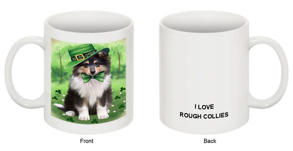 St. Patricks Day Irish Portrait Rough Collie Dog Coffee Mug MUG52428