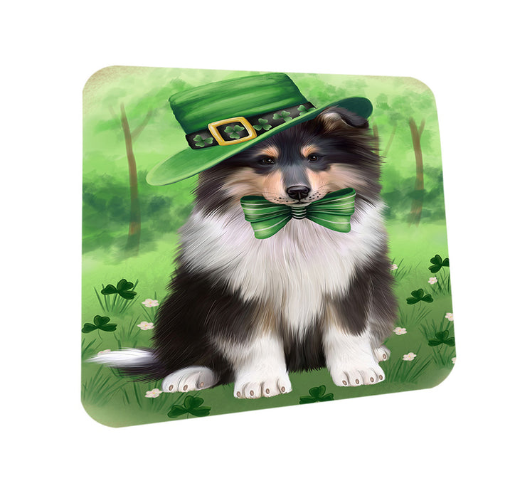St. Patricks Day Irish Portrait Rough Collie Dog Coasters Set of 4 CST56988