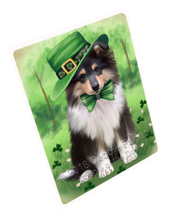 St. Patricks Day Irish Portrait Rough Collie Dog Refrigerator / Dishwasher Magnet RMAG104592