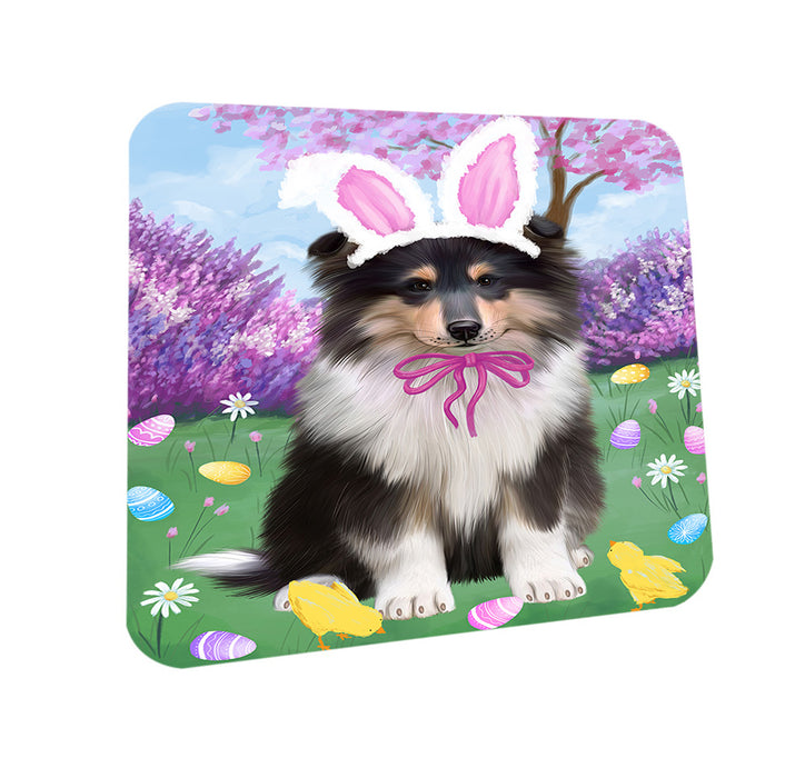Easter Holiday Rough Collie Dog Coasters Set of 4 CST56884
