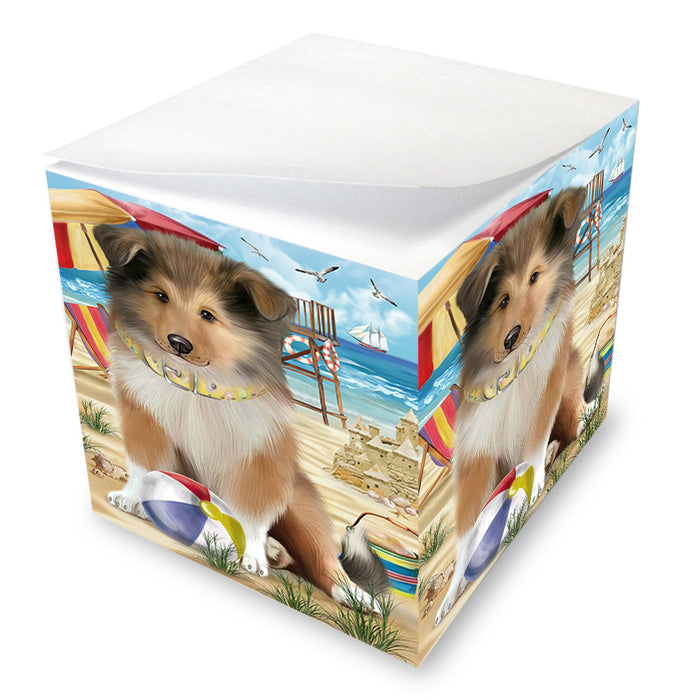 Pet Friendly Beach Rough Collie Dog Note Cube NOC55827
