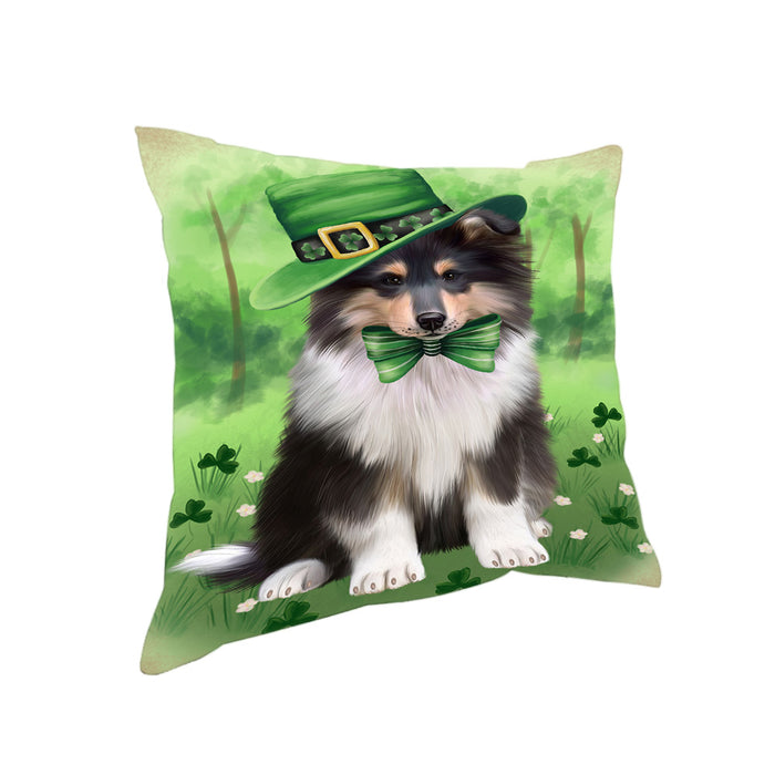 St. Patricks Day Irish Portrait Rough Collie Dog Pillow PIL86232