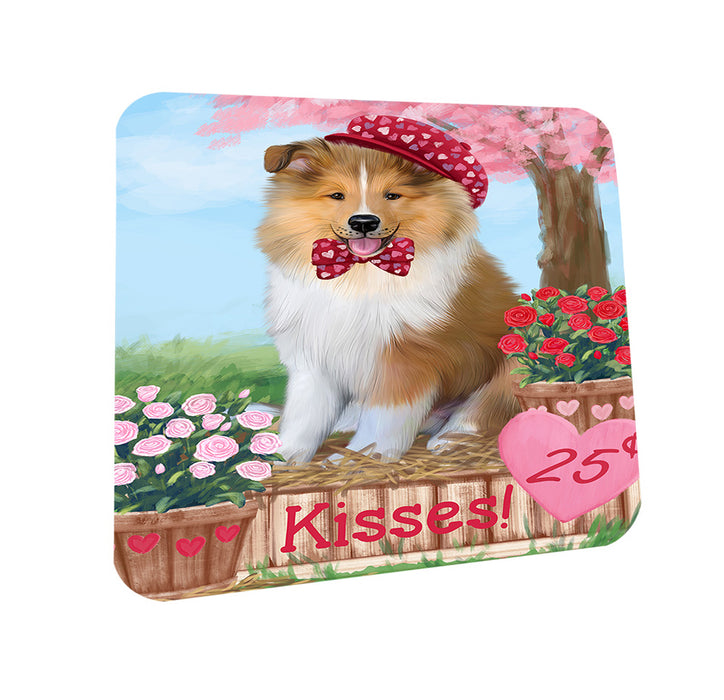 Rosie 25 Cent Kisses Rough Collie Dog Coasters Set of 4 CST55967