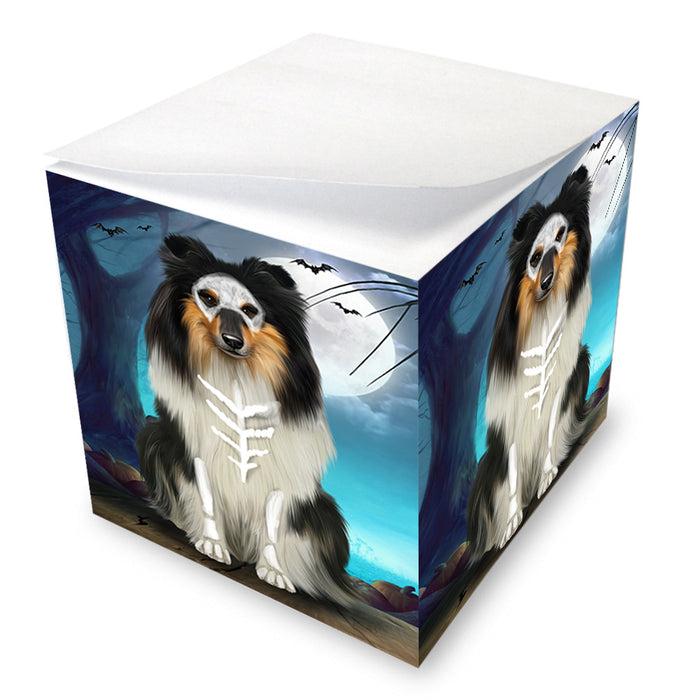 Happy Halloween Trick or Treat Rough Collie Dog Note Cube NOC56168