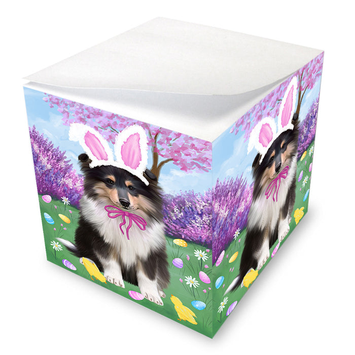 Easter Holiday Rough Collie Dog Note Cube NOC55043