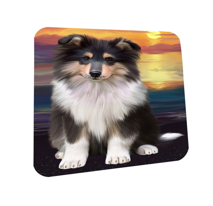 Rough Collie Dog Coasters Set of 4 CST54584
