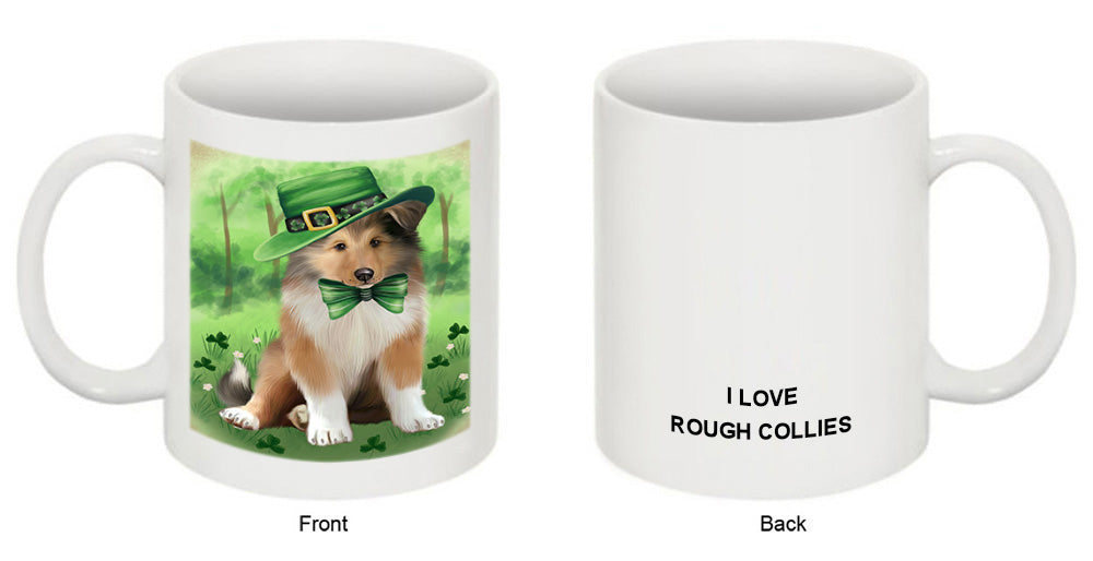 St. Patricks Day Irish Portrait Rough Collie Dog Coffee Mug MUG52429
