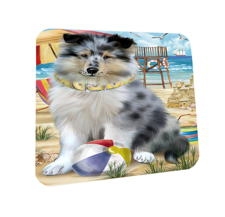 Pet Friendly Beach Rough Collie Dog Coasters Set of 4 CST54140