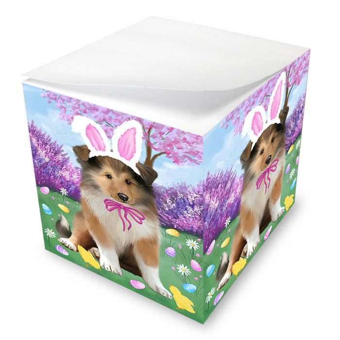 Easter Holiday Rough Collie Dog Note Cube NOC55044