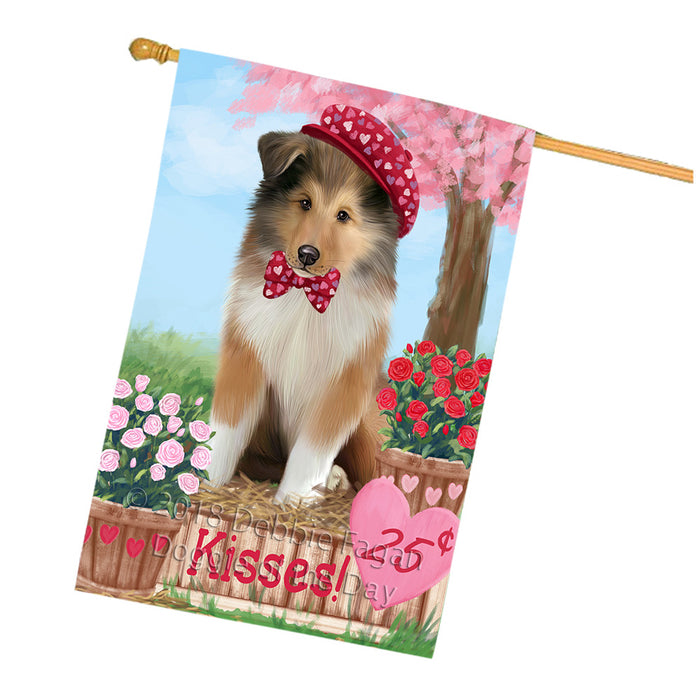 Rosie 25 Cent Kisses Rough Collie Dog House Flag FLG56694
