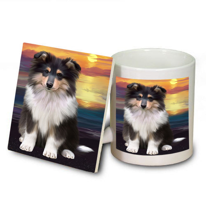 Rough Collie Dog Mug and Coaster Set MUC54618