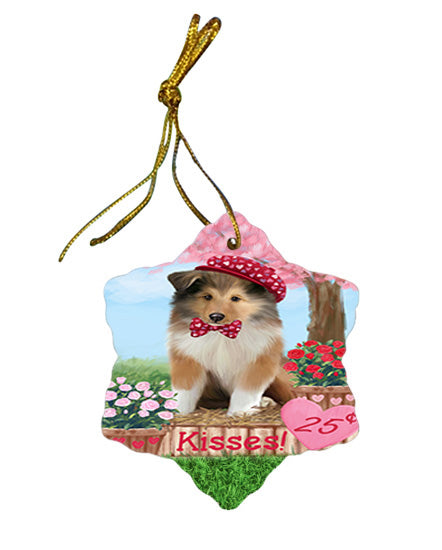 Rosie 25 Cent Kisses Rough Collie Dog Star Porcelain Ornament SPOR56366