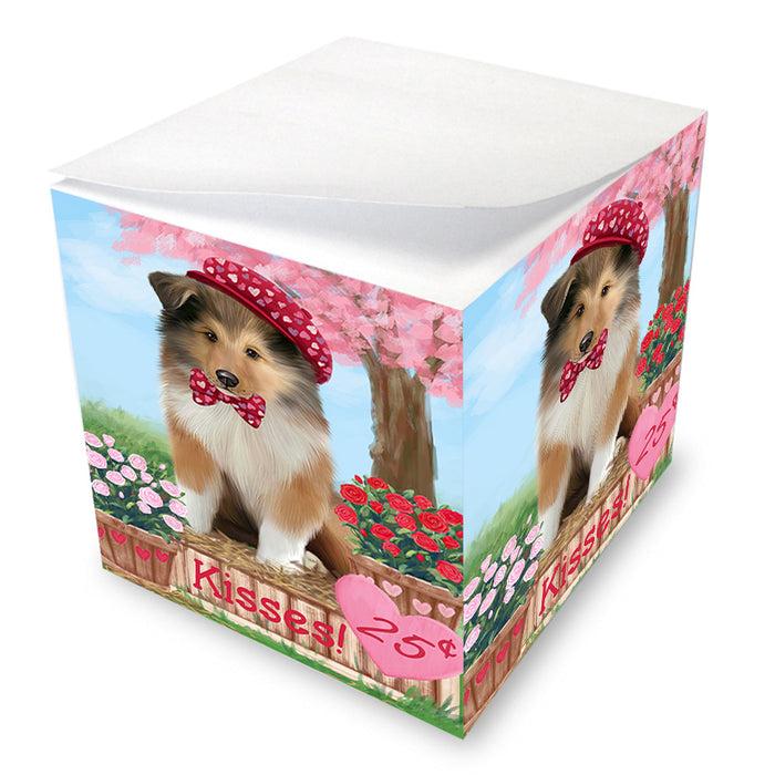 Rosie 25 Cent Kisses Rough Collie Dog Note Cube NOC54082