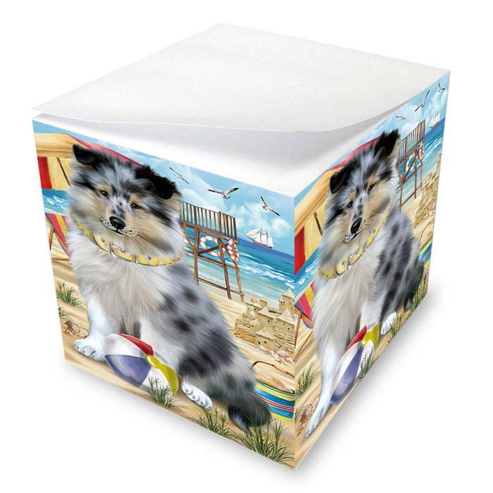 Pet Friendly Beach Rough Collie Dog Note Cube NOC55828
