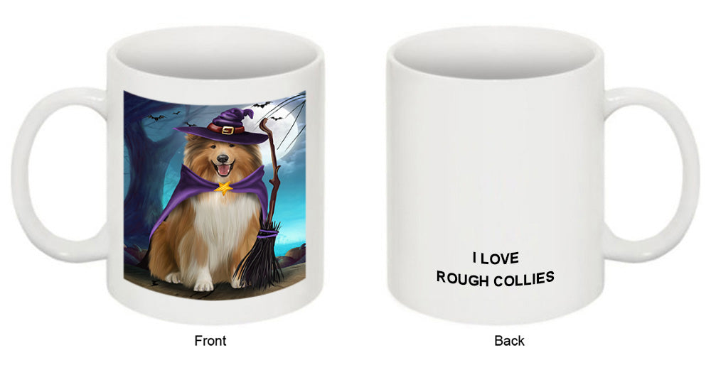 Happy Halloween Trick or Treat Rough Collie Dog Coffee Mug MUG49921