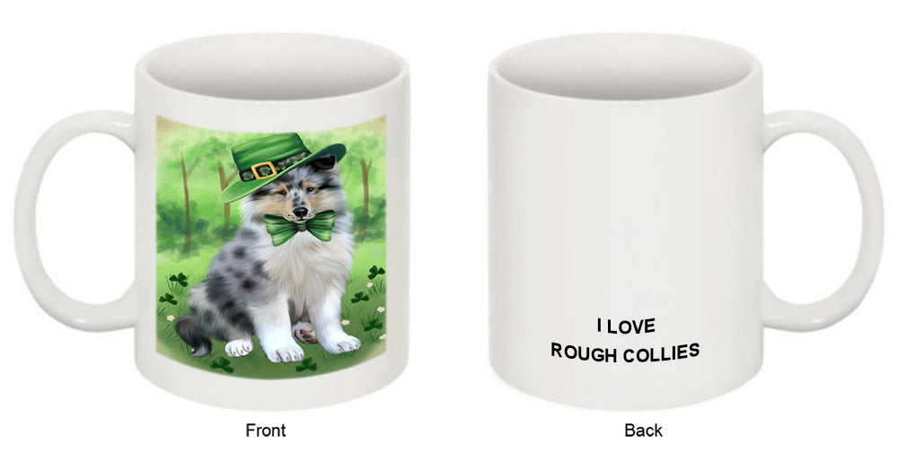St. Patricks Day Irish Portrait Rough Collie Dog Coffee Mug MUG52430