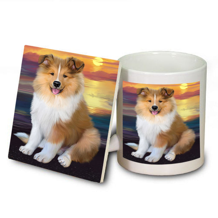 Rough Collie Dog Mug and Coaster Set MUC54619