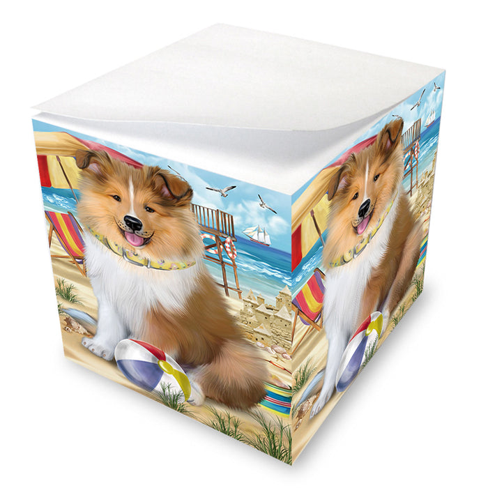 Pet Friendly Beach Rough Collie Dog Note Cube NOC55829