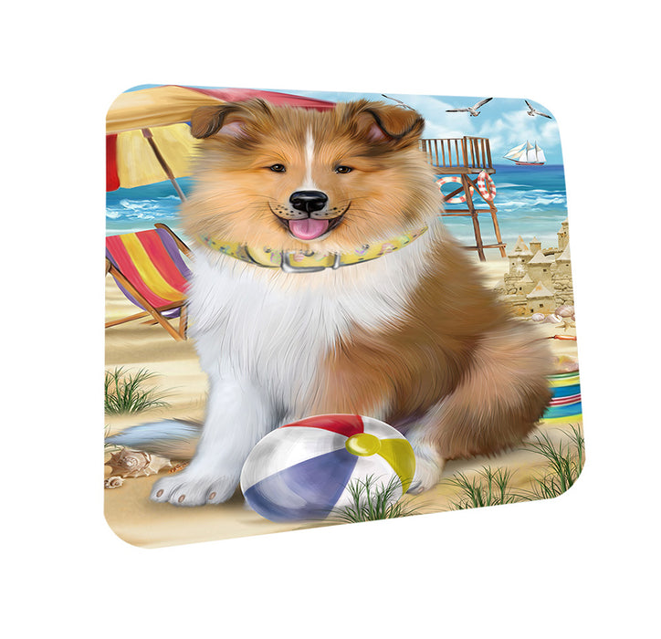 Pet Friendly Beach Rough Collie Dog Coasters Set of 4 CST54141
