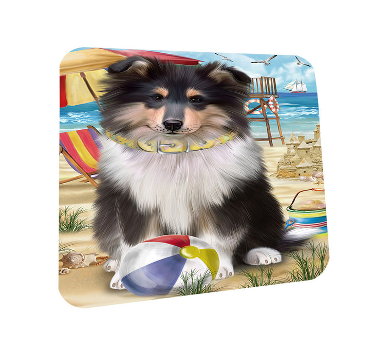 Pet Friendly Beach Rough Collie Dog Coasters Set of 4 CST54142