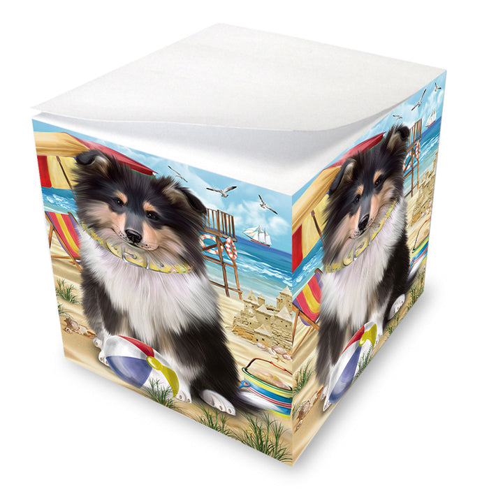 Pet Friendly Beach Rough Collie Dog Note Cube NOC55830