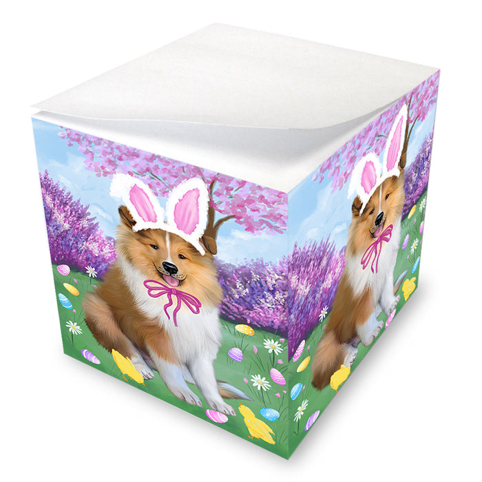 Easter Holiday Rough Collie Dog Note Cube NOC55046