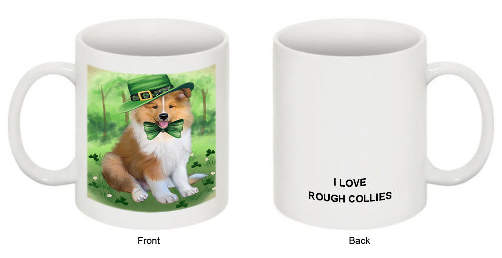 St. Patricks Day Irish Portrait Rough Collie Dog Coffee Mug MUG52431