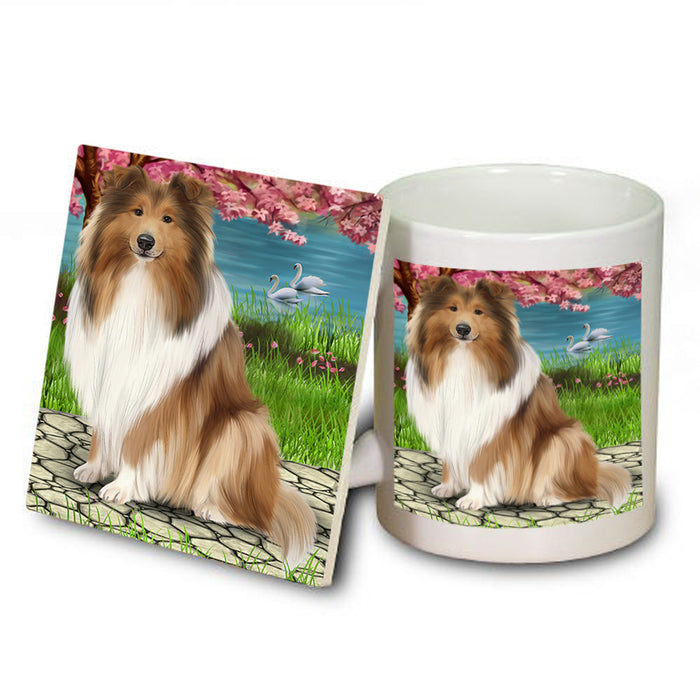 Rough Collie Dog Mug and Coaster Set MUC54621