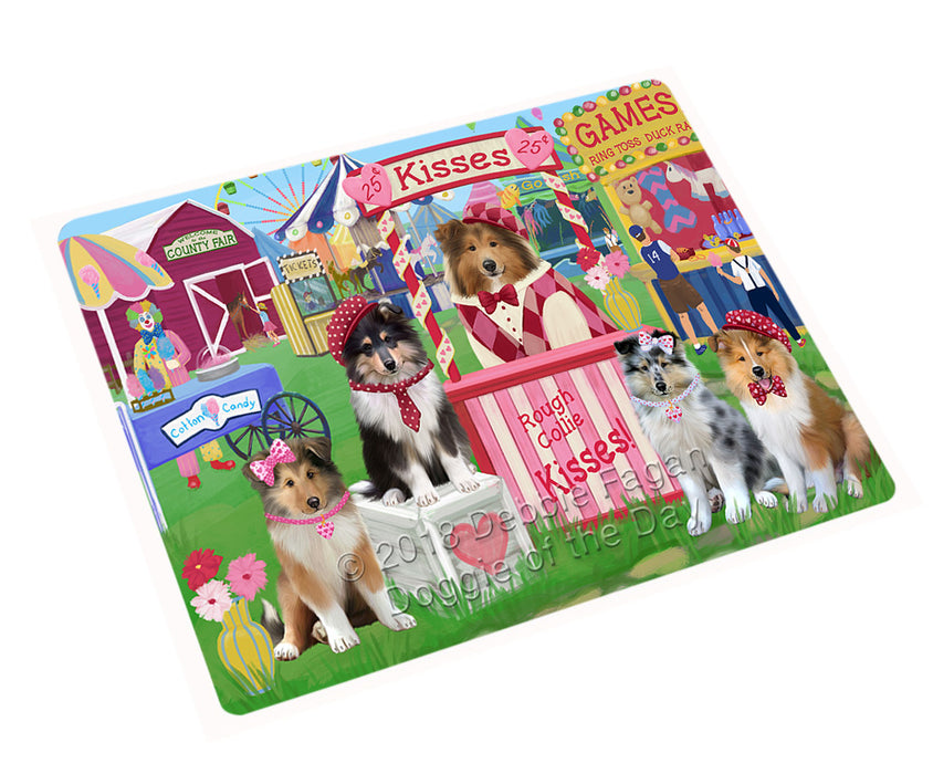 Carnival Kissing Booth Rough Collies Dog Cutting Board C72894