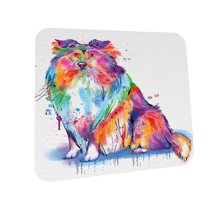Watercolor Rough Collie Dog Coasters Set of 4 CST57056