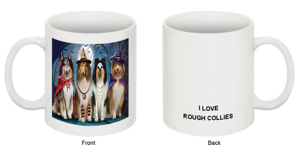 Happy Halloween Trick or Treat Rough Collies Dog Coffee Mug MUG49882
