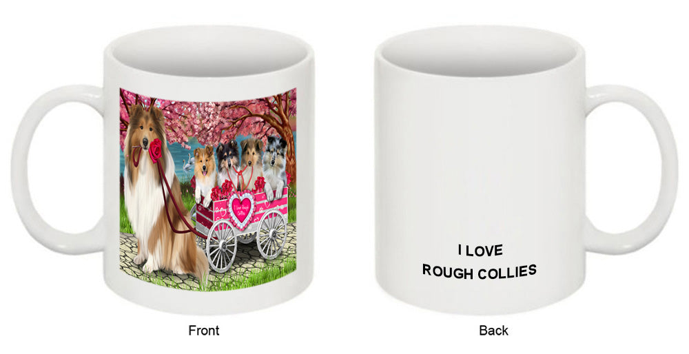 I Love Rough Collies Dog in a Cart Coffee Mug MUG49609