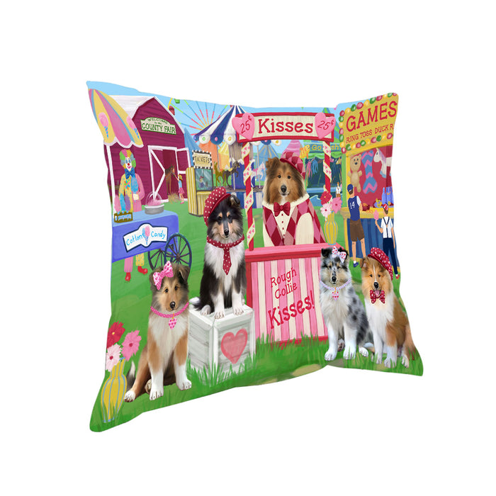Carnival Kissing Booth Rough Collies Dog Pillow PIL77968