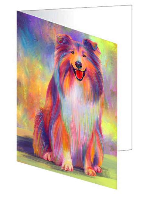 Paradise Wave Rough Collie Dog Handmade Artwork Assorted Pets Greeting Cards and Note Cards with Envelopes for All Occasions and Holiday Seasons GCD72752