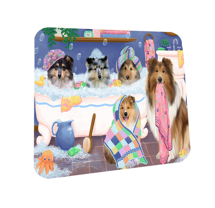 Rub A Dub Dogs In A Tub Rough Collies Dog Coasters Set of 4 CST56773