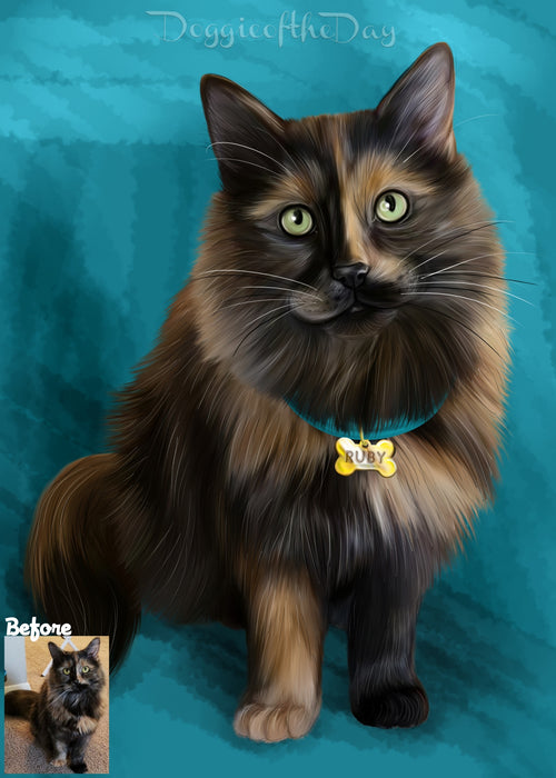 Digital Painting PERSONALIZED PET PORTRAIT! Custom Pet Dog or Cat Art