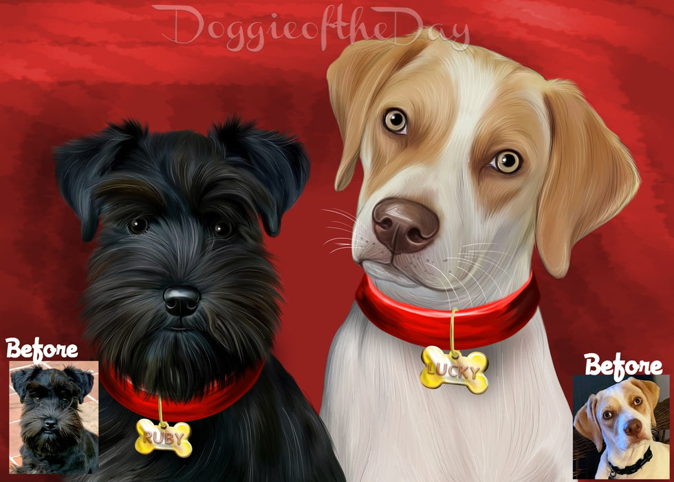 Digital Painting PERSONALIZED PET PORTRAIT! Custom Pet Dog or Cat Art