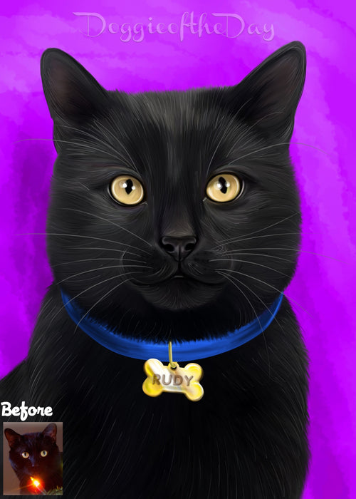 Digital Painting PERSONALIZED PET PORTRAIT! Custom Pet Dog or Cat Art