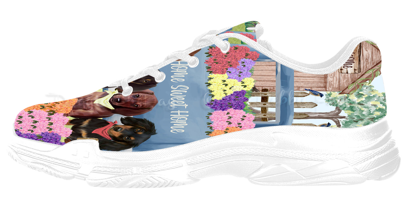 Rhododendron Home Sweet Home Garden Blue Truck Dachshund Dog Women's Running Shoes