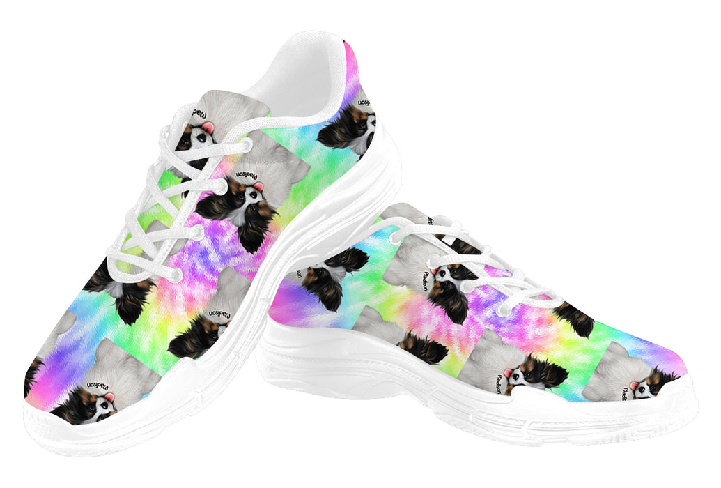 Personalized Women's Running Shoes Custom Rainbow Tie Dye Add Your Photo Here PET Dog Cat Photos