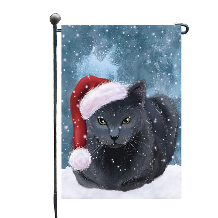 Christmas Let it Snow Russian Blue Cat Garden Flags Outdoor Decor for Homes and Gardens Double Sided Garden Yard Spring Decorative Vertical Home Flags Garden Porch Lawn Flag for Decorations GFLG68802