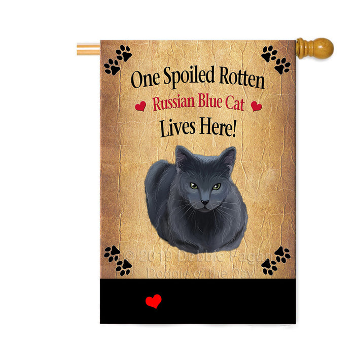 Personalized Spoiled Rotten Russian Blue Cat Custom House Flag FLG-DOTD-A63309
