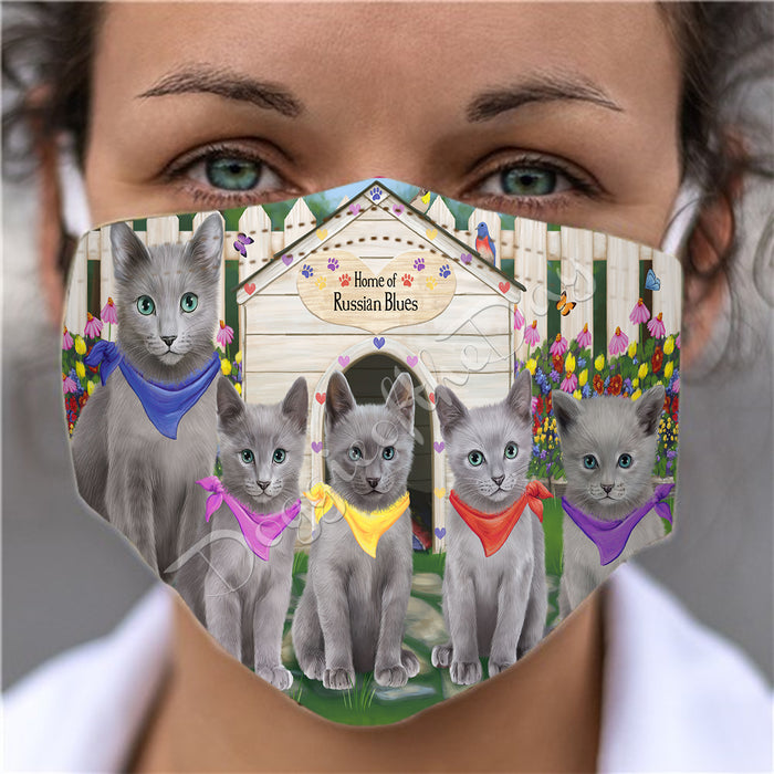Spring Dog House Russian Blue Cats Face Mask FM48826