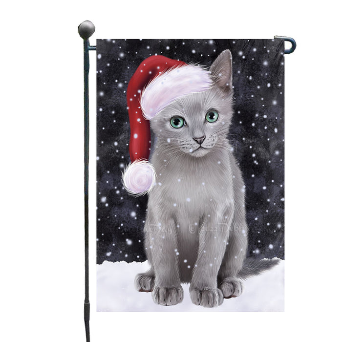 Christmas Let it Snow Russian Blue Cat Garden Flags Outdoor Decor for Homes and Gardens Double Sided Garden Yard Spring Decorative Vertical Home Flags Garden Porch Lawn Flag for Decorations GFLG68804