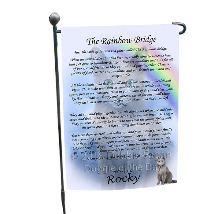 Rainbow Bridge Russian Blue Cat Garden Flag GFLG56061