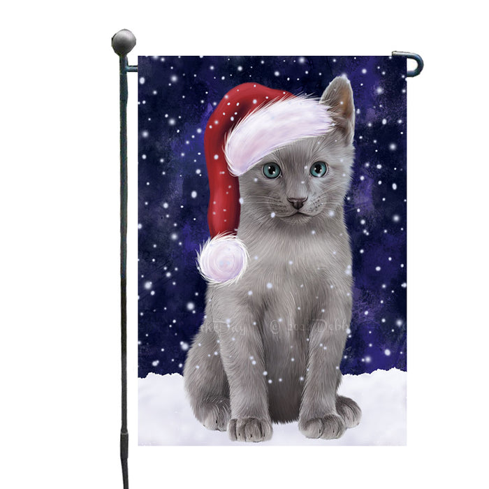 Christmas Let it Snow Russian Blue Cat Garden Flags Outdoor Decor for Homes and Gardens Double Sided Garden Yard Spring Decorative Vertical Home Flags Garden Porch Lawn Flag for Decorations GFLG68805